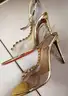 Christian Louboutin Jamais Assez PVC Gold Leather Sandals