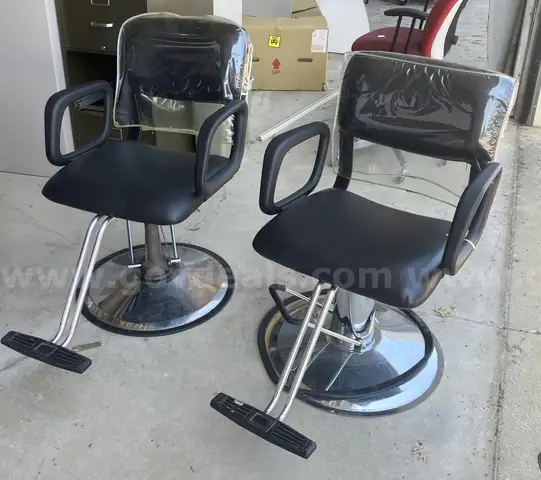 Black Salon Style Chairs - Lot of 2