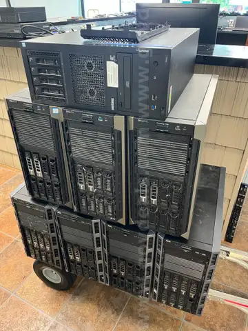 Lot of 7 Dell Poweredge T330 T320 T340 Servers + Lenovo ST250