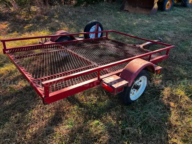 Red Utility Trailer W Spare Tire - 57in Wide x 7ft Long