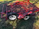 Red Utility Trailer W Spare Tire - 57in Wide x 7ft Long