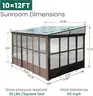 FREE SHIPPING - NEW - 10x12 FT Wall-Mounted Sunroom with Sliding Doors, PC Panels, Aluminum Frame