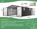 FREE SHIPPING - NEW - 13x21x8.4 FT Extra-Large Metal Garage Shed With Doors &#x26; Windows &#x2013; Dark Gray