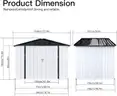 FREE SHIPPING - NEW - 4x6 FT Metal Outdoor Storage Shed w/ Apex Roof &#x26; Lockable Doors &#x2013; White/Black