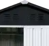 FREE SHIPPING - NEW - 4x6 FT Metal Outdoor Storage Shed w/ Apex Roof & Lockable Doors – White/Black