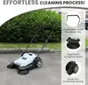 FREE SHIPPING - Factory Sealed - Walk-Behind Outdoor Floor Sweeper, 5.25 Gal Bin, 25.5" Width, Manual Push, Grey