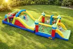 Free Shipping - NEW Extra Large Kids Inflatable Bounce House with Dual Slides & Obstacle Course