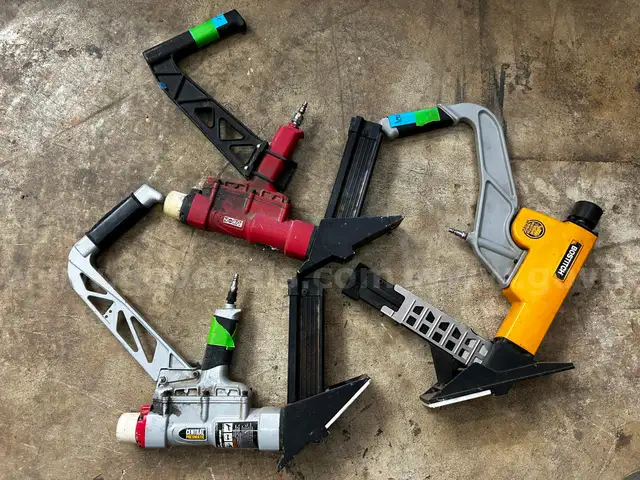 FREE SHIPPING Lot of Pneumatic Flooring Nailers / Staplers – For Parts or Repair – Air Leaks