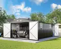 FREE SHIPPING - NEW - 13x21x8.4 FT Extra-Large Metal Garage Shed With Doors & Windows – Dark Gray