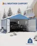 FREE SHIPPING - NEW - 12x20 Enclosed Metal Carport Steel Garage Shed Vertical Roof
