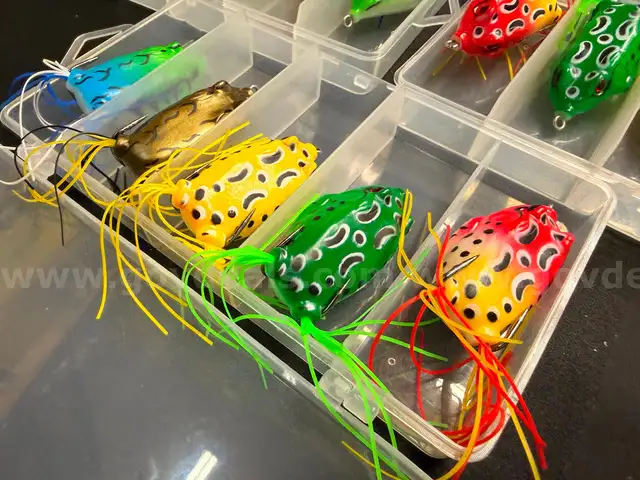 Free Shipping New Lot of 25 Hollow Body Frog Fishing Lures w Case Top Water