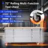 FREE SHIPPING - 72 inch Tool Chest Tool Box Mobile 15 Drawers Storage Rolling Cabinet with Wheels Lock Key Locking