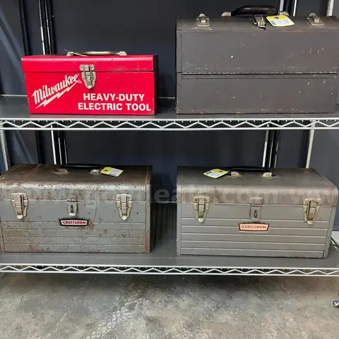 Lot of 5 Metal tool Boxes
