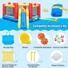 FREE SHIPPING NEW- Inflatable White Bounce House for Kids w Blower-Portable, Large Ball Pool and Jump Space 3in1 Bouncy