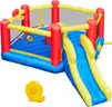 FREE SHIPPING NEW- Inflatable White Bounce House for Kids w Blower-Portable, Large Ball Pool and Jump Space 3in1 Bouncy