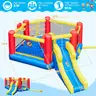 FREE SHIPPING NEW- Inflatable White Bounce House for Kids w Blower-Portable, Large Ball Pool and Jump Space 3in1 Bouncy