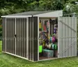 FREE SHIPPING - BRAND NEW - 8&#x27;x4&#x27; outdoor metal tool shed with 3 doors, 148 cu. ft. storage capacity