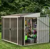FREE SHIPPING - BRAND NEW - 8&#x27;x4&#x27; outdoor metal tool shed with 3 doors, 148 cu. ft. storage capacity