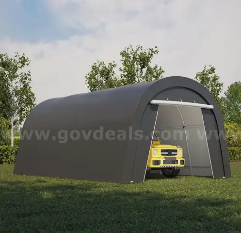 We Ship For FREE - Domed Carport Portable Garage with 2 Roll Up Doors 10x15x9 FT
