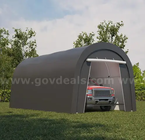We Ship For FREE - Domed Carport Portable Garage with 2 Roll Up Doors 10x15x9 FT