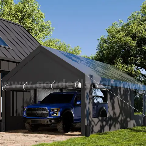 FREE SHIPPING - NEW - 12x20 ft Portable Garage Carport Canopy with Sidewalls and Doors