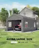 FREE SHIPPING - NEW - 10 &#xD7; 20 &#xD7; 11 ft Portable Garage Carport Canopy STEEL FRAME w Sidewalls and Doors