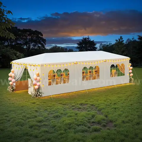 FREE SHIPPING - 10x30 Ft Outdoor Canopy Tent, For Events with 8 Side Removable Walls, Waterproof Canopy