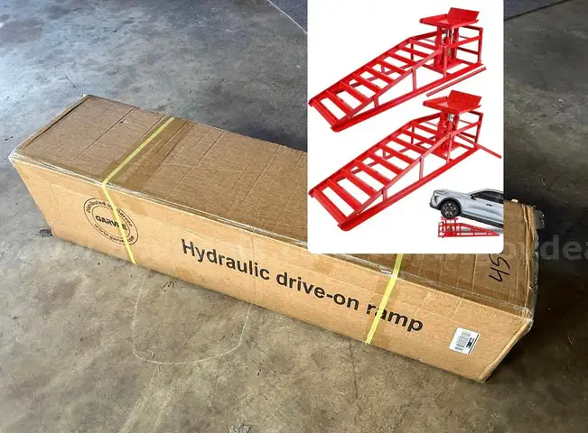 SHIPS FOR FREE 2 Pack Hydraulic Car Ramps, 11050LBS 5T Car Ramp High Lift 9&#x22;-14.2&#x22;, Heavy Duty