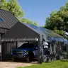 FREE SHIPPING - NEW - 12x20 ft Portable Garage Carport Canopy with Sidewalls and Doors