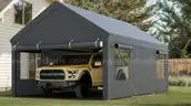 FREE SHIPPING - NEW - 12x20 ft Portable Garage Carport Canopy with Sidewalls and Doors