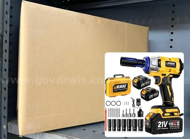 Free Shipping - New Factory Sealed Cordless 1/2&#x22; Impact Wrench Torque Brushless Motor 2x 4.0Ah Batteries/Charger/Sockets
