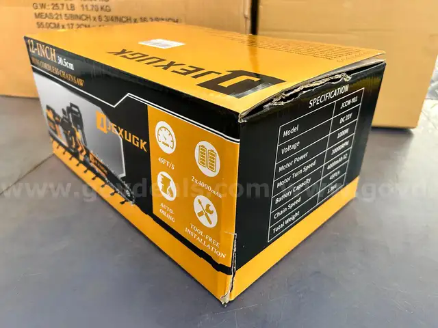 Free Shipping - NEW Factory Sealed - 12&#x22; Brushless Cordless Chainsaw &#x2013;Handheld Electric Chain Saw with 2&#xD7;4.0Ah Batteries