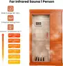 Factory Sealed &#x2013; FREE Shipping - Infrared 1-Person Home Sauna, 800W, Okoume Wood, LED, Speakers, Glass Door