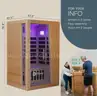 Factory Sealed &#x2013; FREE Shipping - 2-Person Infrared Sauna with Red Light &#x26; Chromotherapy &#x2013; Wood and Bluetooth