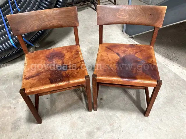 European Design Teak and Leather Chairs