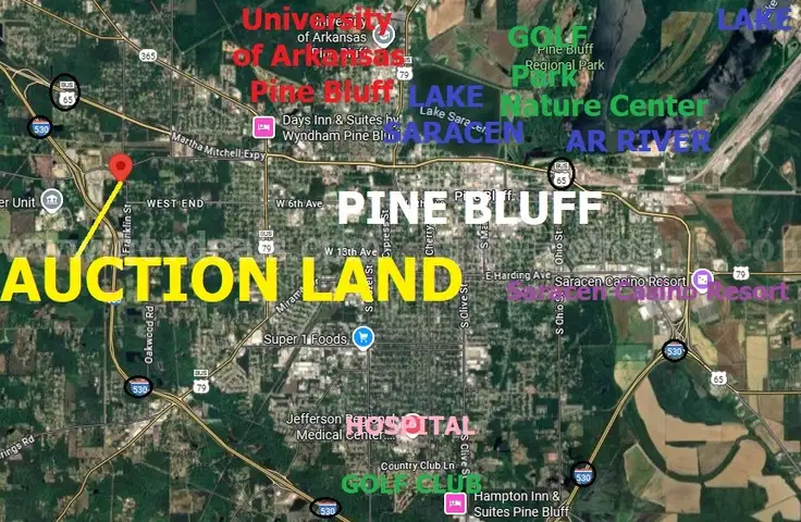 LAND NEAR THE LAKE! SCHOOLS! RIVER! PARKS! CASINO! In Beautiful BOOMTOWN Pine Bluff, AR! NO RESERVE!