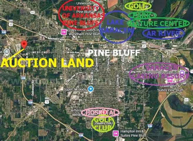 LAND NEAR THE LAKE! SCHOOLS! RIVER! PARKS! CASINO! In Beautiful BOOMTOWN Pine Bluff, AR! NO RESERVE!
