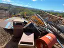 Scrap metal, barrels, old road signs