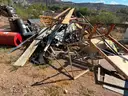 Scrap metal, barrels, old road signs
