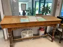 Antique Wood Drafting Desk, 3 Drawer - 30&#x22; wide x 82&#x22; long x 45&#x22; high