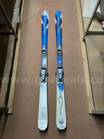 Downhill skis with boots