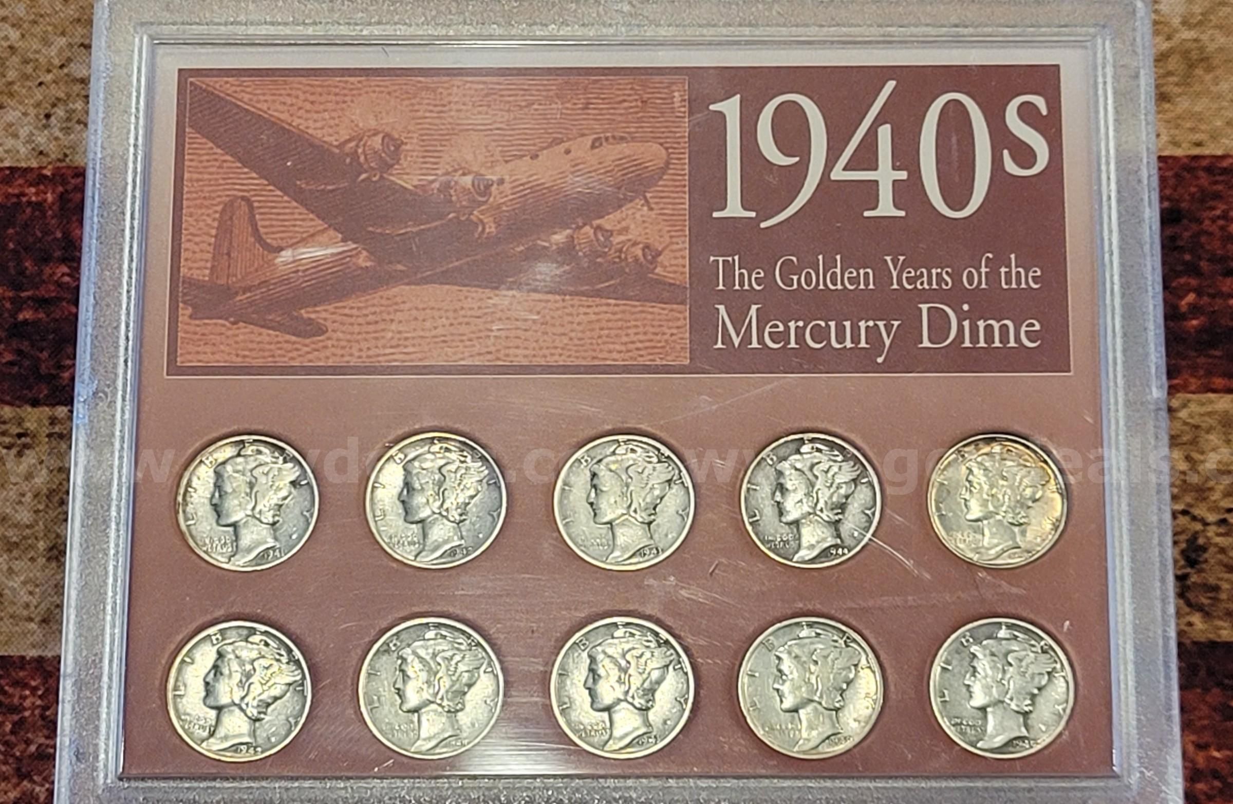 1940s The Golden Years of the Mercury Dime Coin Collection