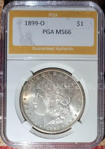 Stunning 1899-O Morgan Silver Dollar PGA Graded MS66