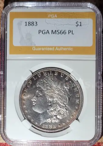 Stunning 1883 Morgan Silver Dollar PGA Graded MS66
