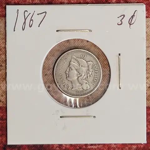 Rare 1867 3 Cent Piece