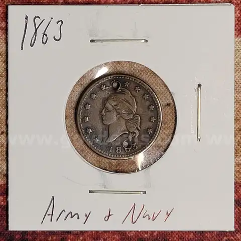 1863 Army Navy Civil War Coin
