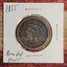 Beautiful 1855 Braided Hair Large Cent