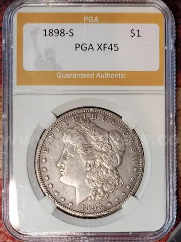 Stunning 1898-S Morgan Silver Dollar PGA Graded XF45