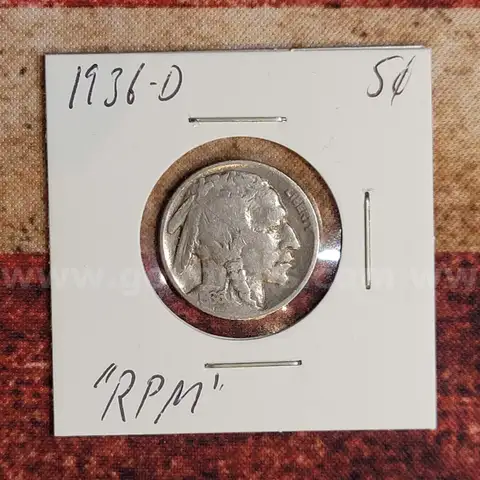 Nice Old Buffalo Nickel 1936-D &#x22;RPM&#x22;