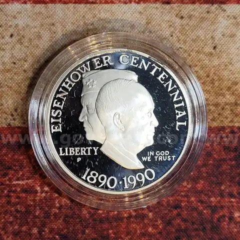 Beautiful Silver Eisenhower Centennial Dollar 1991